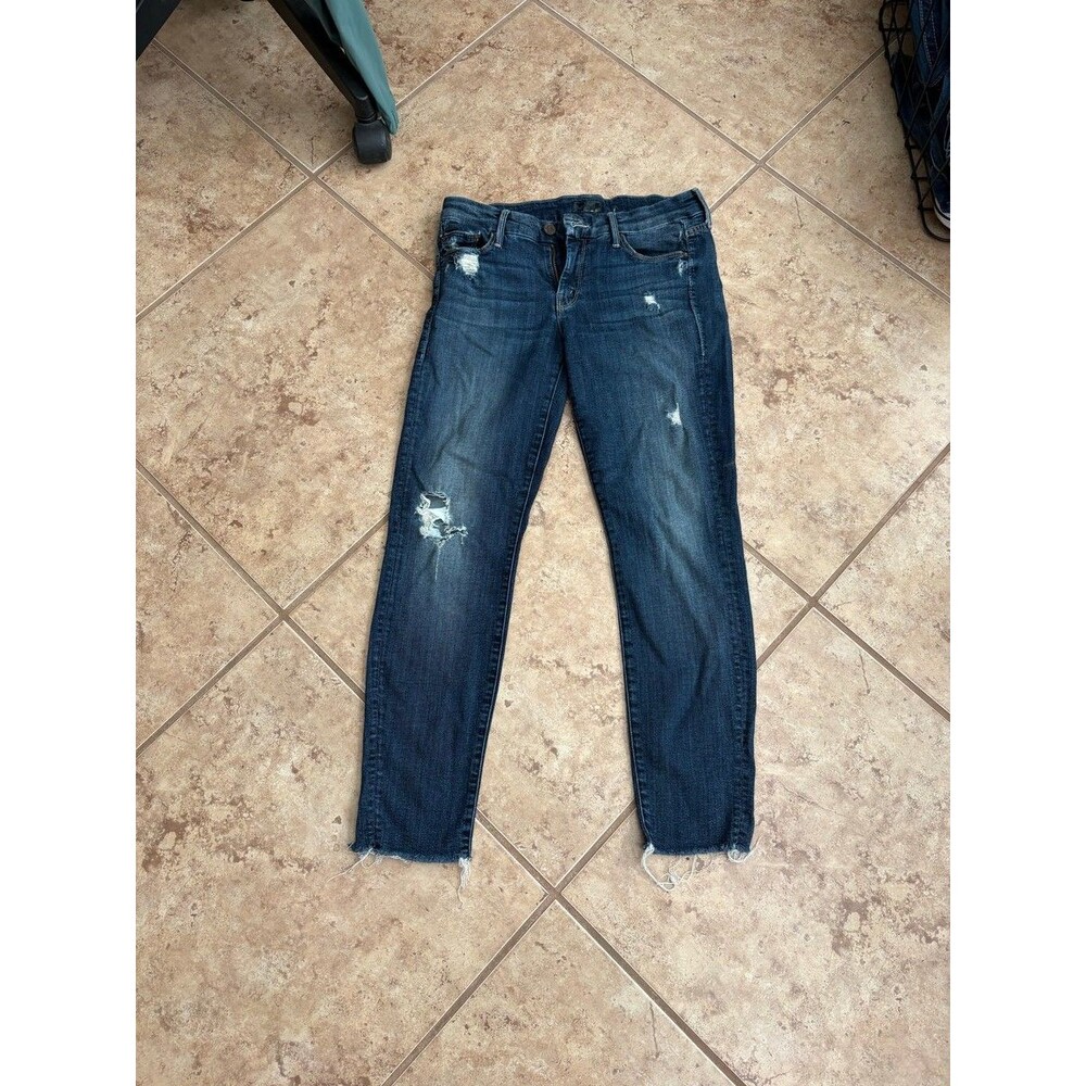 Mother The Looker Ankle Fray Distressed Jeans 27